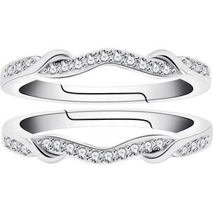 925 Sterling Silver Infinity Double  Wrap Ring Guard Enhancer Wedding